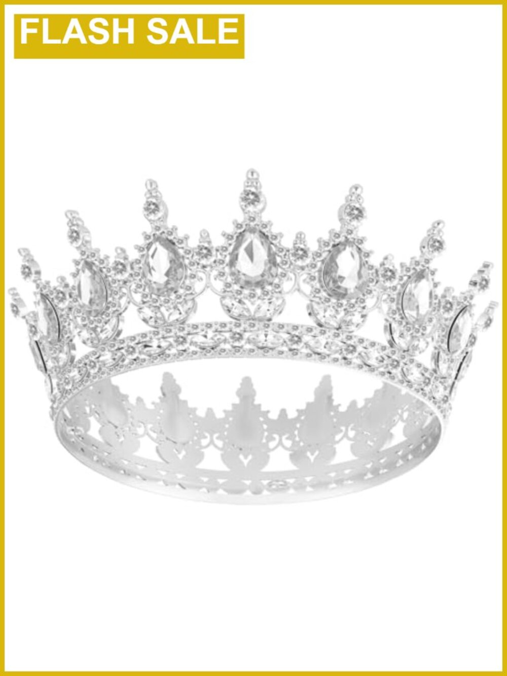Queen Crown Tiara Rhinestone Alloy Full Crown Wedding Birthday Decor